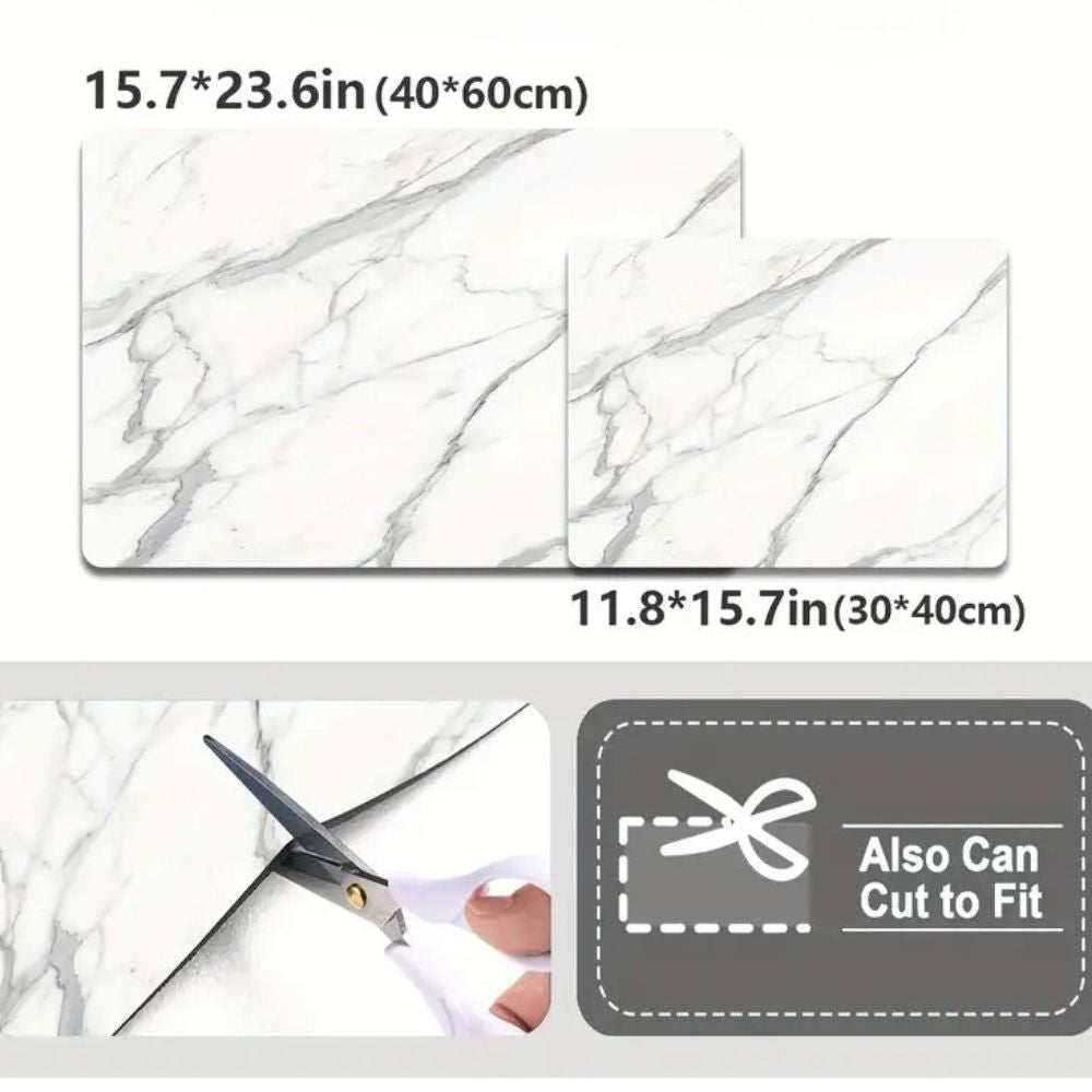 Marble Print Dish Drying Mat