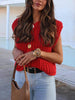 Elegant Pocket Sleeveless Cropped Knit Cardigan