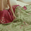 Embroidered Bunny Floral Cotton Blanket