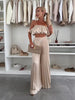 Summer Solid-Color Tube Top Pants Set