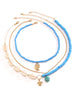 Bora Bora Shell Bead Multi-Layer Necklace Gold