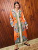 Long-Sleeve Linen Waist Dress