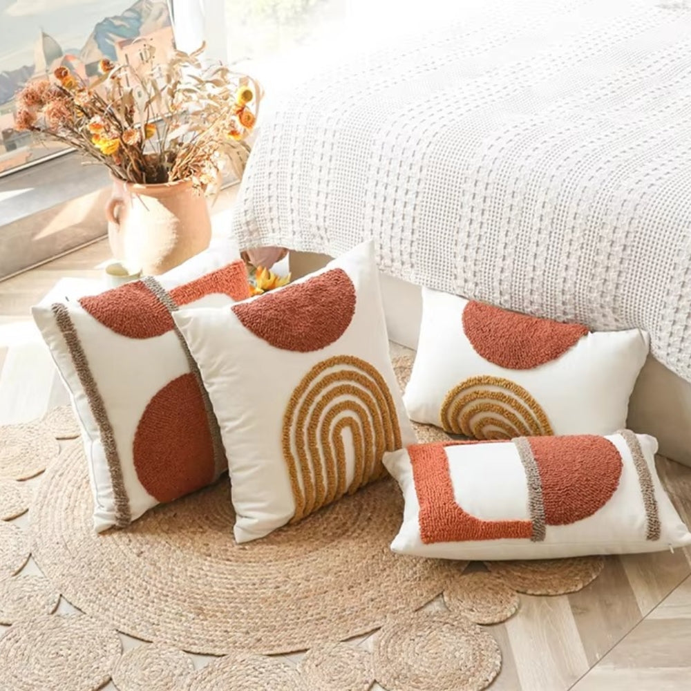 Eden Geometric Embroidery Cushion Cover