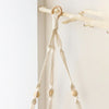 Boho macrame hanging shelf with wooden beads, handmade rope plant holder for wall or window decor