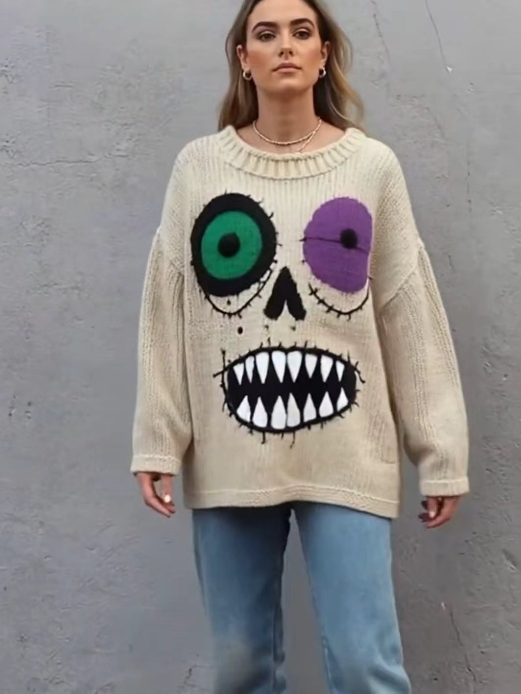 Graffiti Wicked Grin Oversized Sweater