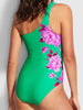 One-Shoulder Printed Monokini Set