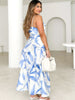 One-Shoulder Strappy Floral Print Dress