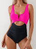 Contrast Patchwork One-Piece Swimsuit