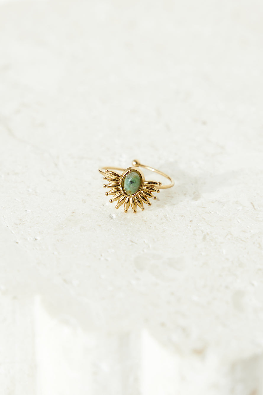 18k Gold Plated Glaring Sun Ring Gold