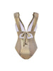 V-Neck Ruched Rhinestone One-Piece Swimsuit