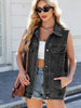 Trendy Casual Sleeveless Denim Vest