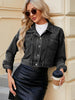 Spring Slim Fit Cropped Denim Jacket