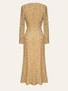 Sequin Decorated Velvet Midi Dress In Beige