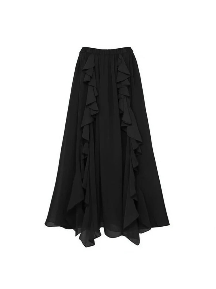 3D Floral Shoulder Detail Hollow Black Set