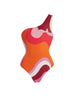 Geometric Print One Piece Swimsuit Set