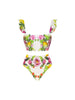 Floral Print High-Waist Bikini Set