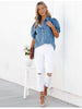 Lightweight Princess-Sleeve Denim Shirt