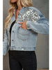 Leopard Print Denim Patchwork Jacket