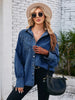 Spring Four-Button Long Sleeve Denim Shirt