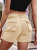 Belted Utility Denim Cargo Shorts