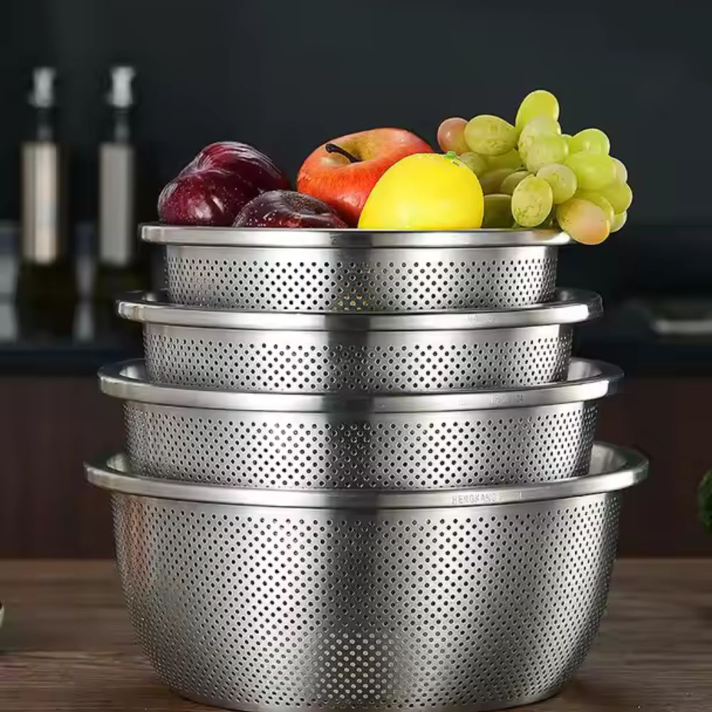 Rinse Mix Stainless Colander Duo Set