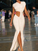 Greek Goddess Cutout Waist Modal Maxi Dress