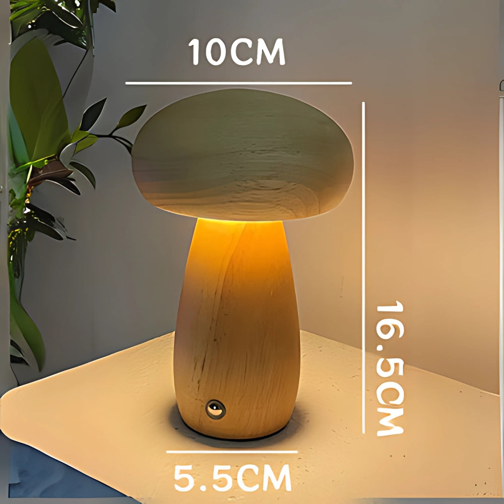 Wooden Mushroom Lamp