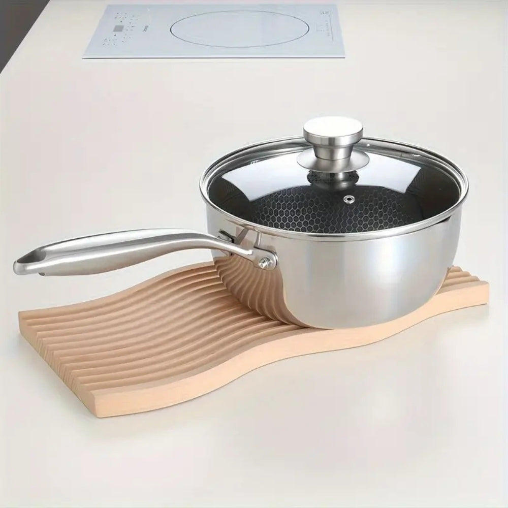Modern Stainless Steel Saucepan with Glass Lid
