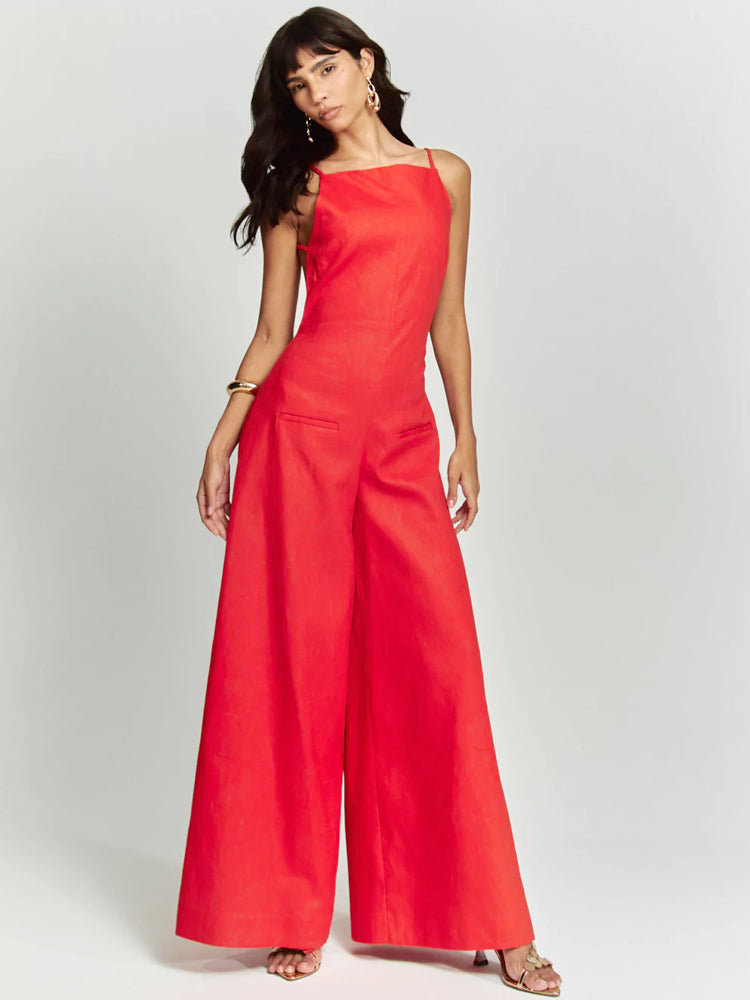 Brown Halter Jumpsuit Radiante
