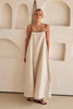 Contrast Linen Maxi Dress