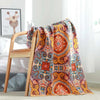 Cotton bathroom towel with colorful bohemian mandala design, soft and absorbent bath towel for daily use