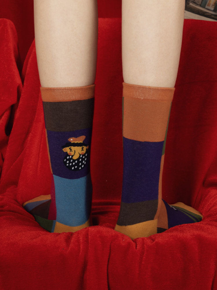 Cartoon Character Pattern Cotton Socks