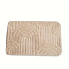 Dark brown bath mat with raised arch pattern, soft absorbent non-slip rug for bathroom floor and shower