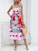 Patchwork Slip Maxi Dress: Abstract Colorful Printed