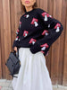Mushroom Pattern Contrast Pullover Sweater