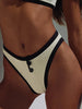 Elegant Contrast Button Detail Two-Piece Swimsuit