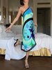 Stella Print Off-Shoulder Asymmetric Midi Dress