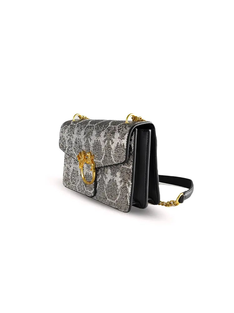 Rhinestone Vintage Style Mini Box Bag