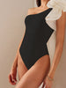 One Shoulder Ruffle Layer Retro Swimsuit