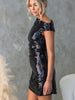 Sequin Off-Shoulder Bodycon Dress