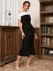 Sexy Colorblock Asymmetrical Bodycon Dress