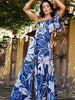 One-Shoulder Ruffle Floral Swimsuit Set