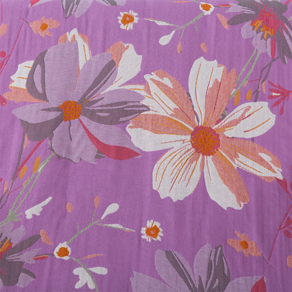 Purple floral throw blanket with colorful flower pattern, lightweight decorative sofa and bed cover for living room