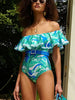 Strapless Ruffle Floral Swimsuit Set