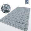 Non-slip grey bathtub mat with drainage holes – anti-skid shower floor mat for safe bathroom use