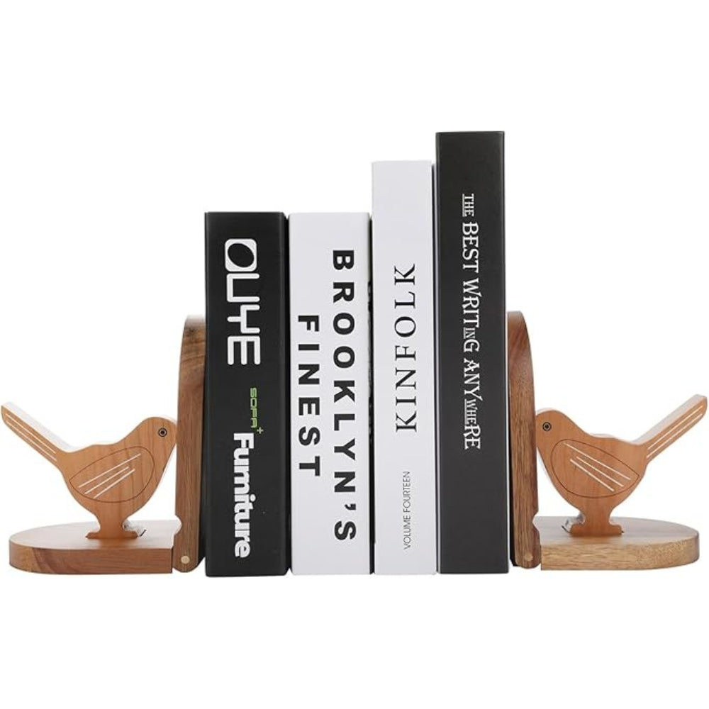 Sparrow Bird Wooden Multi-Use Bookends