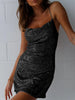 Backless Sequin Suspender Mini Dress