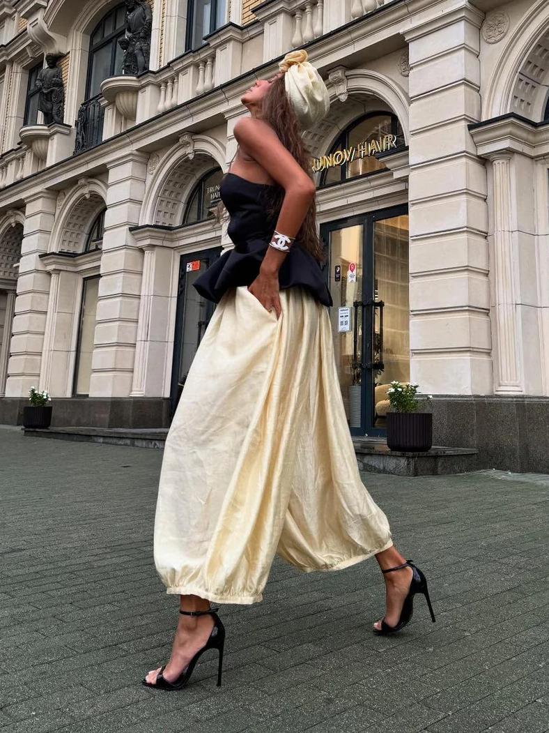 Retro Baring Top & Pants Set