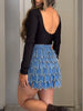 Arrow Shaped Layered Denim Mini Skirt