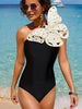 3D Butterfly Cutout One-Shoulder Swimsuit